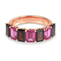 U Prong Half Eternity Emerald Cut Raha Band