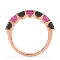 U Prong Half Eternity Emerald Cut Raha Band