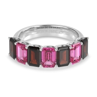 U Prong Half Eternity Emerald Cut Raha Band