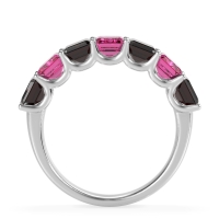 U Prong Half Eternity Emerald Cut Raha Band