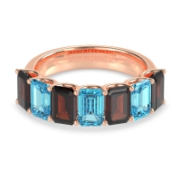 U Prong Half Eternity Emerald Cut Raha Band
