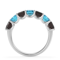 U Prong Half Eternity Emerald Cut Raha Band