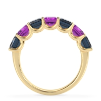 U Prong Half Eternity Emerald Cut Raha Band