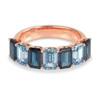 U Prong Half Eternity Emerald Cut Raha Band