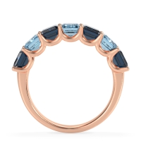 U Prong Half Eternity Emerald Cut Raha Band