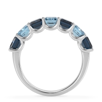 U Prong Half Eternity Emerald Cut Raha Band