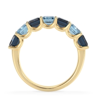 U Prong Half Eternity Emerald Cut Raha Band