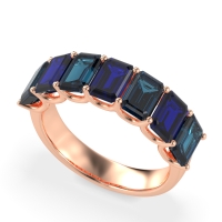 U Prong Half Eternity Emerald Cut Raha Band