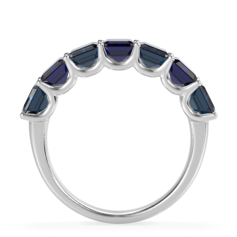 U Prong Half Eternity Emerald Cut Raha Band