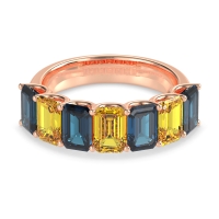 U Prong Half Eternity Emerald Cut Raha Band
