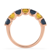 U Prong Half Eternity Emerald Cut Raha Band