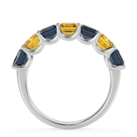 U Prong Half Eternity Emerald Cut Raha Band
