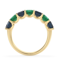 U Prong Half Eternity Emerald Cut Raha Band