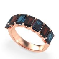 U Prong Half Eternity Emerald Cut Raha Band