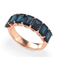 U Prong Half Eternity Emerald Cut Raha Band