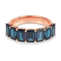 U Prong Half Eternity Emerald Cut Raha Band