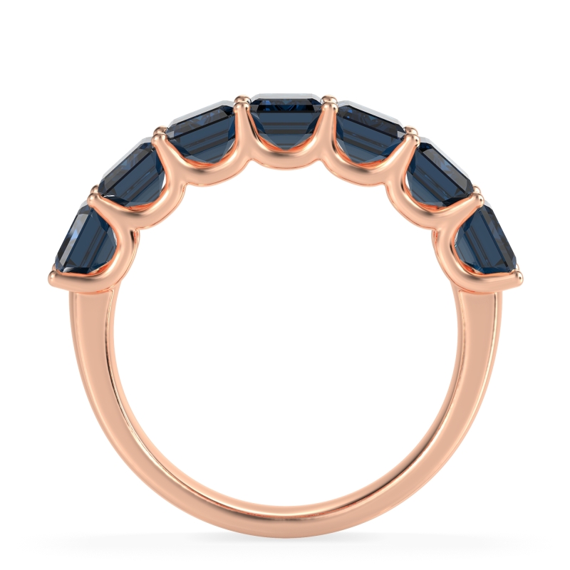 U Prong Half Eternity Emerald Cut Raha Band