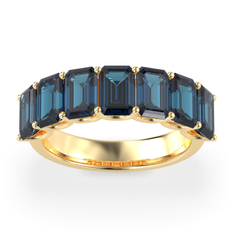 U Prong Half Eternity Emerald Cut Raha Band