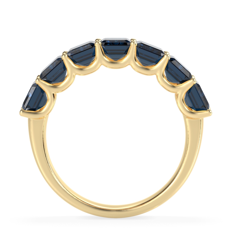U Prong Half Eternity Emerald Cut Raha Band