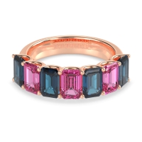 U Prong Half Eternity Emerald Cut Raha Band