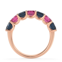U Prong Half Eternity Emerald Cut Raha Band