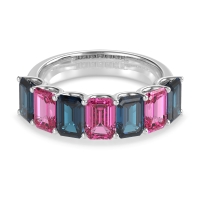 U Prong Half Eternity Emerald Cut Raha Band