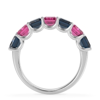 U Prong Half Eternity Emerald Cut Raha Band