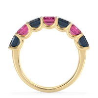 U Prong Half Eternity Emerald Cut Raha Band