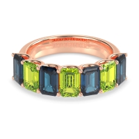 U Prong Half Eternity Emerald Cut Raha Band