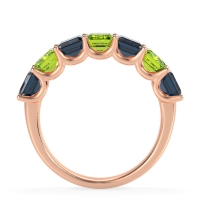 U Prong Half Eternity Emerald Cut Raha Band