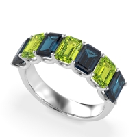 U Prong Half Eternity Emerald Cut Raha Band