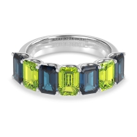 U Prong Half Eternity Emerald Cut Raha Band