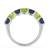 U Prong Half Eternity Emerald Cut Raha Band