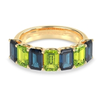 U Prong Half Eternity Emerald Cut Raha Band
