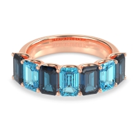 U Prong Half Eternity Emerald Cut Raha Band