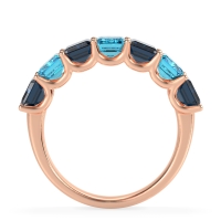 U Prong Half Eternity Emerald Cut Raha Band