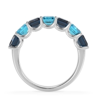 U Prong Half Eternity Emerald Cut Raha Band