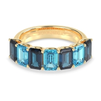 U Prong Half Eternity Emerald Cut Raha Band