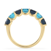 U Prong Half Eternity Emerald Cut Raha Band