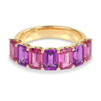 U Prong Half Eternity Emerald Cut Raha Band