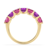 U Prong Half Eternity Emerald Cut Raha Band