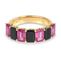 U Prong Half Eternity Emerald Cut Raha Band