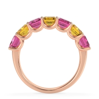 U Prong Half Eternity Emerald Cut Raha Band