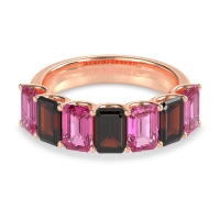 U Prong Half Eternity Emerald Cut Raha Band