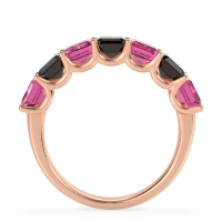U Prong Half Eternity Emerald Cut Raha Band