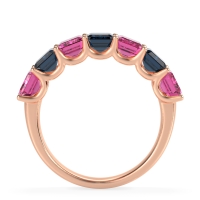 U Prong Half Eternity Emerald Cut Raha Band