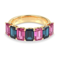 U Prong Half Eternity Emerald Cut Raha Band