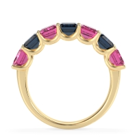 U Prong Half Eternity Emerald Cut Raha Band
