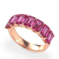 U Prong Half Eternity Emerald Cut Raha Band