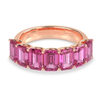 U Prong Half Eternity Emerald Cut Raha Band